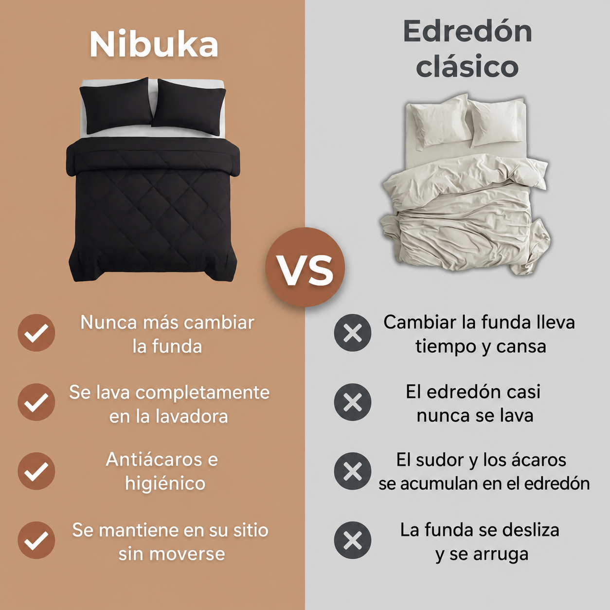 Nubika® – Edredón 2 en 1 con funda integrada | Valsken